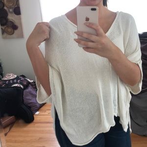 White short sleeve sweater